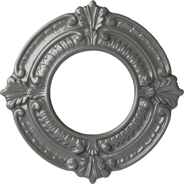 Ekena Millwork Benson Ceiling Medallion (Fits Canopies up to 4 1/8"), Hand-Painted Silver, 9"OD x 4 1/8"ID x 5/8"P CM09BNSLS - main